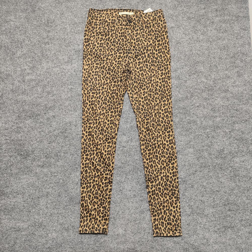 Levis 720 High Rise Super Skinny Jeans Womens 27 Brown Leopard Print Denim